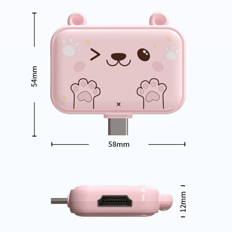 3 In 1 Type-C Docking Station USB Hub For iPad / Phone Docking Station, Port: 3H HDMI+PD+USB3.0 Pink - USB HUB by buy2fix | Online Shopping UK | buy2fix