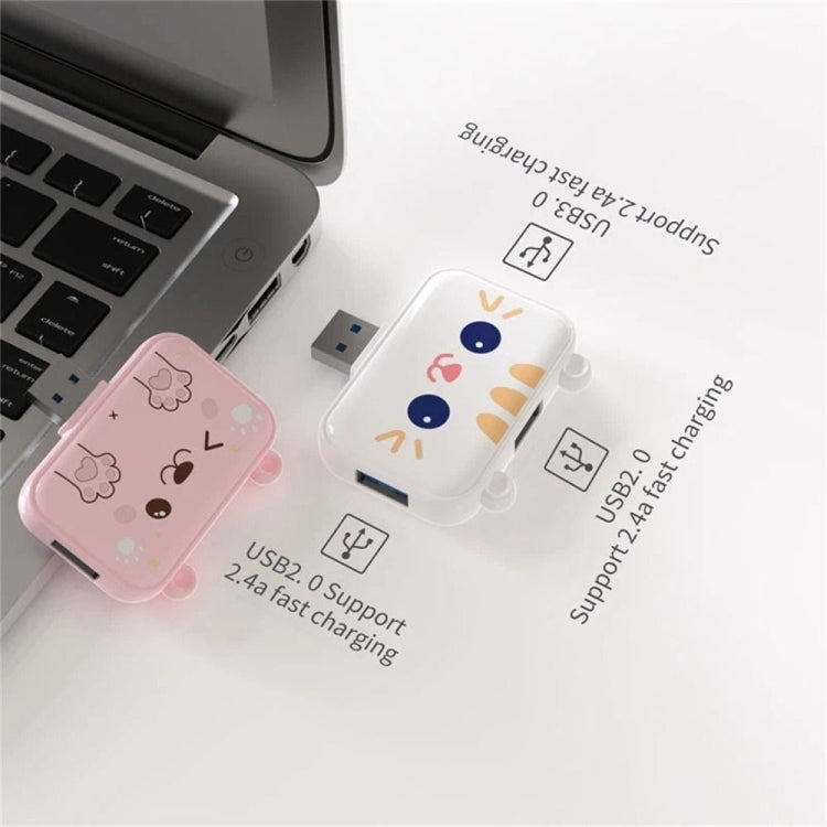 3 In 1 USB Hub For iPad / Phone Docking Station, Port: 3A USB3.0+USB2.0 x 2 Pink - USB 3.0 HUB by buy2fix | Online Shopping UK | buy2fix