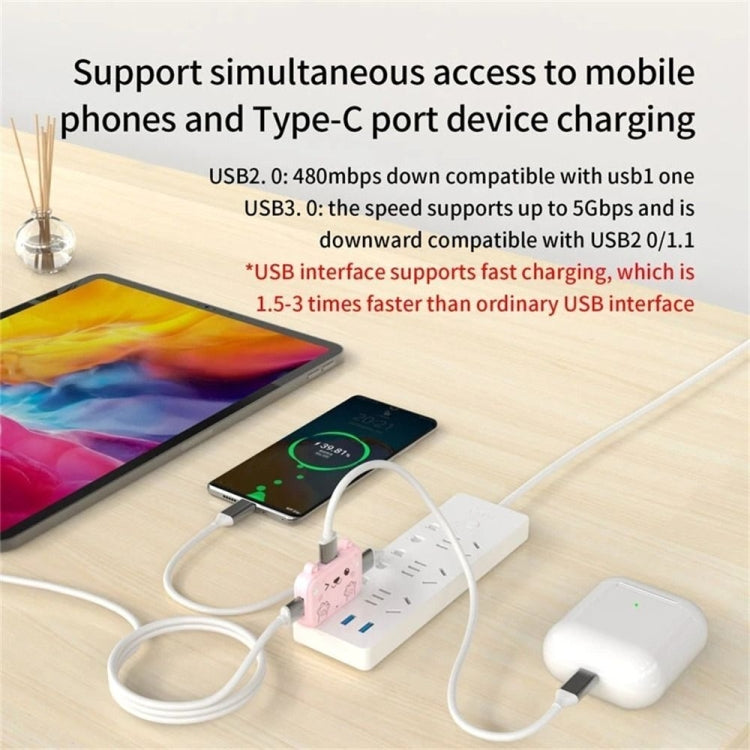 3 In 1 Type-C Docking Station USB Hub For iPad / Phone Docking Station, Port: 3C USB3.0+USB2.0 x 2 Pink - USB HUB by buy2fix | Online Shopping UK | buy2fix