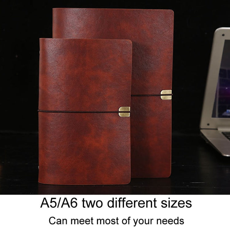 A6 Business Office Loose Leaf Notes Student Conference Diary Recording Notebooks(Red Brown) - Notebooks by buy2fix | Online Shopping UK | buy2fix