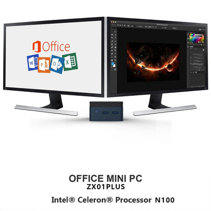 N100/DDR5 12th AlderLake-N100 Dual 4K60Hz Office And Home Mini PC, Spec: 12G+256G /UK Plug - Windows Mini PCs by buy2fix | Online Shopping UK | buy2fix