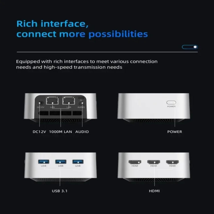 T8Plus Alder Lake-N100 4K Dual Band WIFI Bluetooth Office Game Portable Mini PC, Spec: 16G 1TB EU Plug - Windows Mini PCs by buy2fix | Online Shopping UK | buy2fix