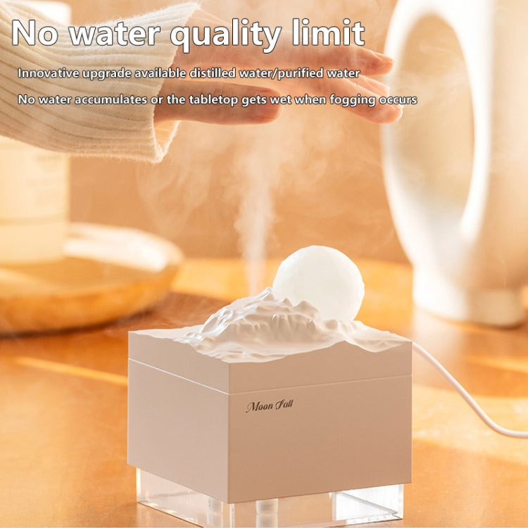 Moon Meteorite Mini Humidifier With Colorful Night Light(Black) - Air Purifiers & Accessories by buy2fix | Online Shopping UK | buy2fix