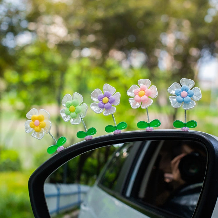 5pcs /Set Cute Cartoon Flower Car Shaking Ornament Car Dashboard Decoration, Style: Transparent - Ornaments by buy2fix | Online Shopping UK | buy2fix