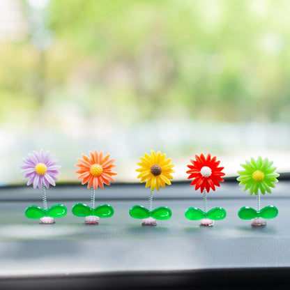 Cute Small Daisy Car Ornament Car Dashboard Shaking Decoration(Yellow) - Ornaments by buy2fix | Online Shopping UK | buy2fix