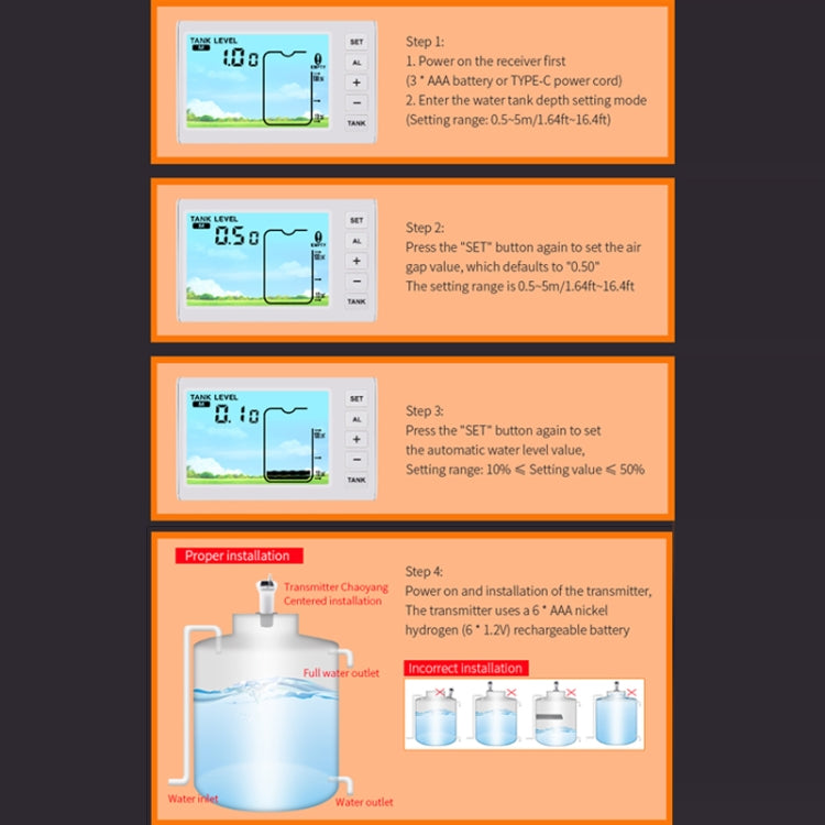 Underground Open Measurement Ultrasonic Liquid Level Meter(TS-FT001) - Water Leakage Alarm by buy2fix | Online Shopping UK | buy2fix