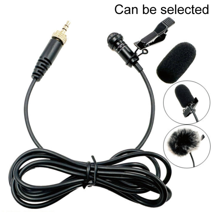 3.5mm Straight Internal Thread Plug Wireless Transmitting Lavalier Microphone, Length: 1.5m(Rabbit Fur Windproof Cover) - Microphone by buy2fix | Online Shopping UK | buy2fix