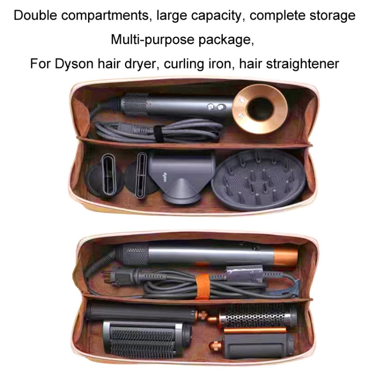 For Dyson Hair Dryer Curling Wand Portable Storage Bag, Color: Brown+Gold Zipper - Dyson Accessories by buy2fix | Online Shopping UK | buy2fix