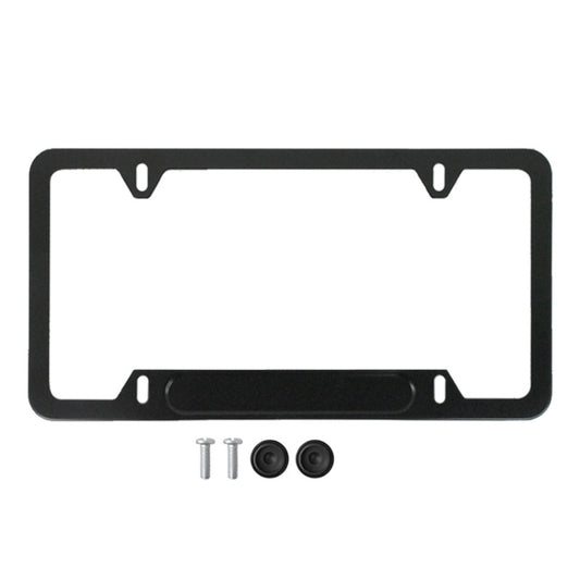 American Standard Aluminum Alloy License Plate Frame Including Accessories, Specification: 4 Holes Slotted Aluminum Black - License Plate Covers & Frames by buy2fix | Online Shopping UK | buy2fix