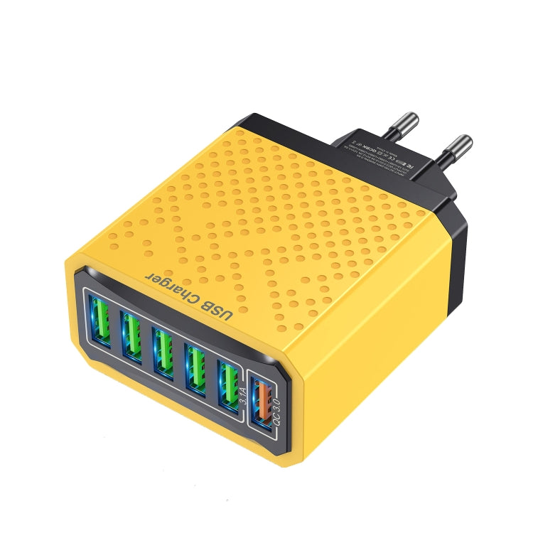 6-Ports Multifunctional Quick Charging USB Travel Charger Power Adapter, Model: Yellow EU Plug - USB Charger by buy2fix | Online Shopping UK | buy2fix