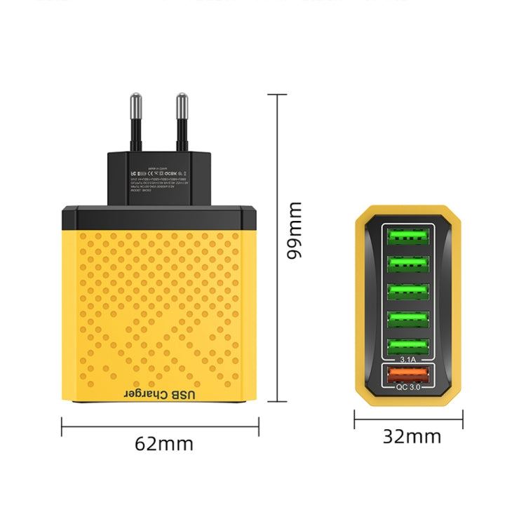 6-Ports Multifunctional Quick Charging USB Travel Charger Power Adapter, Model: Black UK Plug - USB Charger by buy2fix | Online Shopping UK | buy2fix