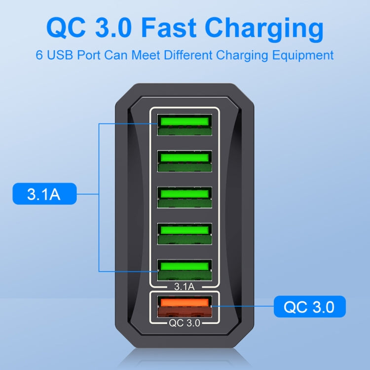 6-Ports Multifunctional Quick Charging USB Travel Charger Power Adapter, Model: Yellow US Plug - USB Charger by buy2fix | Online Shopping UK | buy2fix