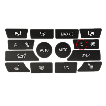 For BMW 5 Series/7 Series/X5/C6/F10/F01/F15 Air Conditioning Button Repair Sticker, Style: B 14pcs With OFF - Decorative Sticker by buy2fix | Online Shopping UK | buy2fix