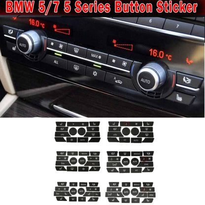 For BMW 5 Series/7 Series/X5/C6/F10/F01/F15 Air Conditioning Button Repair Sticker, Style: A 13pcs With OFF - Decorative Sticker by buy2fix | Online Shopping UK | buy2fix