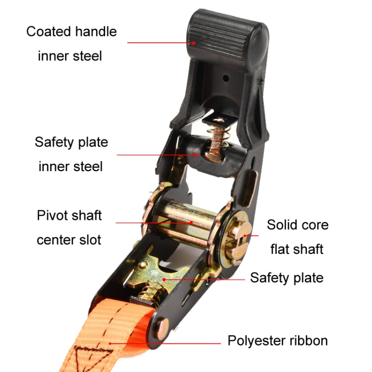 Motorcycle Ratchet Tensioner Cargo Bundling And Luggage Fixing Straps, Specification: Black 4m - Towing Bars by buy2fix | Online Shopping UK | buy2fix