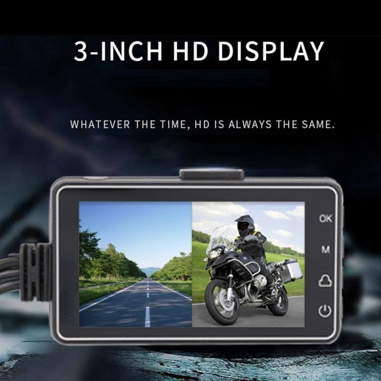 3 inch Motorcycle High-definition Dual-lens Driving Recorder - Electrical Instruments by buy2fix | Online Shopping UK | buy2fix