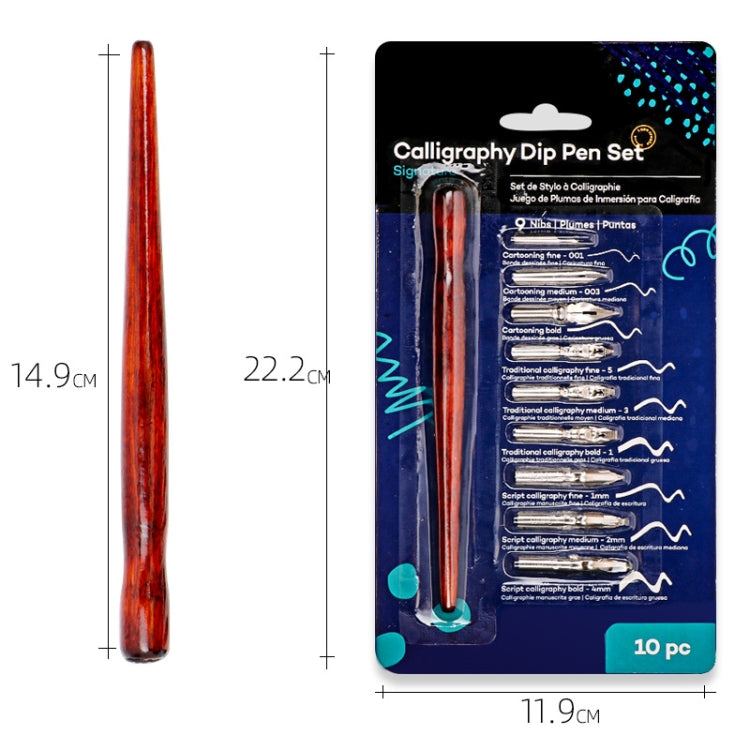 9 Calligraphy Nibs+ Dip Pen Set For Cartoon Sketching Art Drawing - Fountain Pens by buy2fix | Online Shopping UK | buy2fix