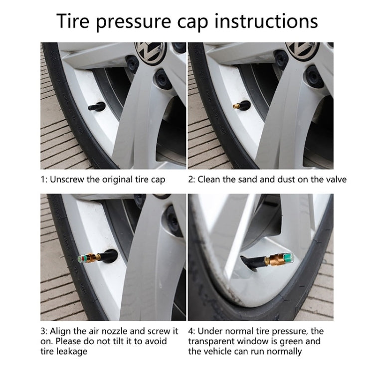 2.4BAR Vehicle Tire Pressure Monitoring Warning Cap, 规格: Brass Core - Tire Valve Caps by buy2fix | Online Shopping UK | buy2fix