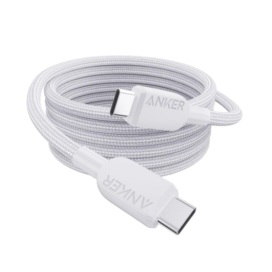 ANKER A81C6 1.8m 5A 240W Dual Type-C Cell Phone Laptop PD Fast Charging Cable(White) - USB-C & Type-C Cable by ANKER | Online Shopping UK | buy2fix