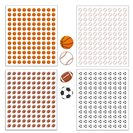 20Sheets /Pack  (2400 Stickers Total) Sports Ball Stickers for Scrapbooking, Crafting(Mixed Five Sheets Each) - Sticker by buy2fix | Online Shopping UK | buy2fix