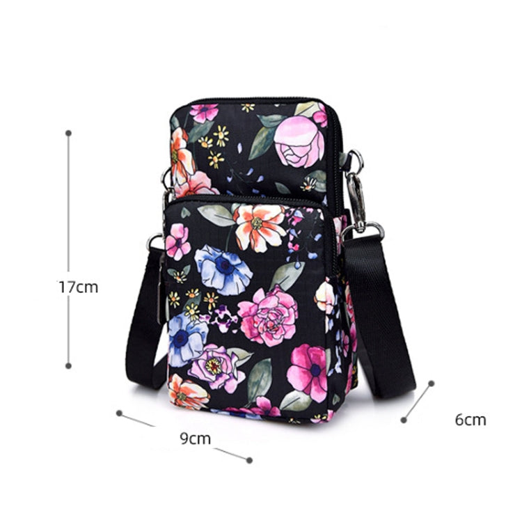 Printed Crossbody Mobile Phone Bag Mini Wallet With Arm Band, Style: Small Tree Bud - Single-shoulder Bags by buy2fix | Online Shopping UK | buy2fix