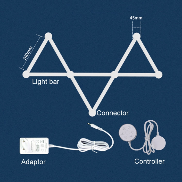 JSK-P26 Smart WiFi Bluetooth Version RGB Direct Illumination Phantom Splicing Light, Support Amazon Alexa / Google Assistant / DuerOS, Style: 9 Sections+EU Plug Adapter(White) - Novelty Lighting by buy2fix | Online Shopping UK | buy2fix