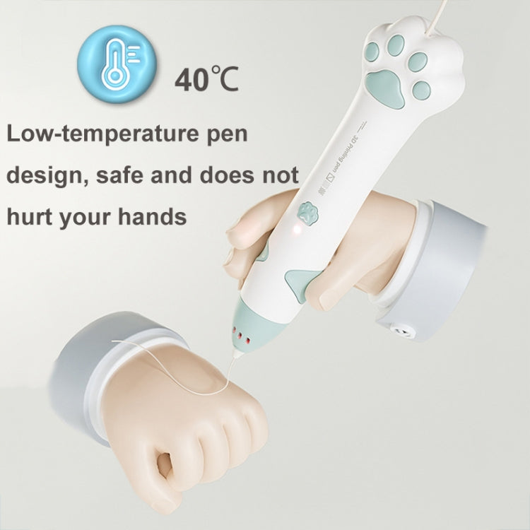 Cat Claw USB Charging Low Temperature 3D Printing Pen Children DIY Graffiti 3D Painting Pen(Sakura Pink) - 3D Printer by buy2fix | Online Shopping UK | buy2fix