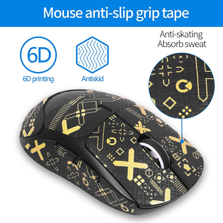 For Logitech GPW 2-Generation Mouse Anti-Slip Stickers Absorb Sweat Paste, Color: Black Print Fully Surround - Silicone / Sticker by buy2fix | Online Shopping UK | buy2fix