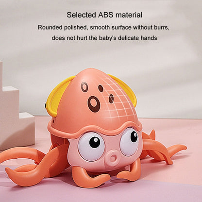 Children Electrical Sensor Octopus Toy Automatic Obstacle Avoidance Sound Light Crawling Quirky Toy(Pink) - Electronic Pets by buy2fix | Online Shopping UK | buy2fix