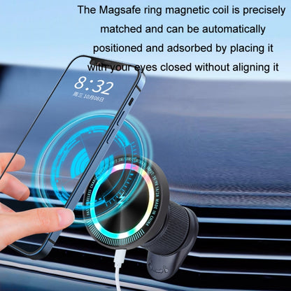 Magsafe 15W Magnetic Colorful Light Wireless Charging Mobile Phone Holder, Color: A9 Air Outlet Dark Gray - Wireless Charger Holders by buy2fix | Online Shopping UK | buy2fix