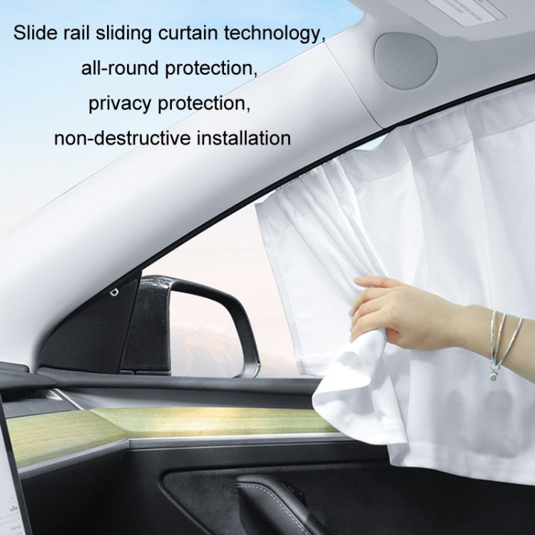 For Tesla Model 3 4pcs White Car Side Window Privacy Sun Protection Curtain - Window Foils & Solar Protection by buy2fix | Online Shopping UK | buy2fix