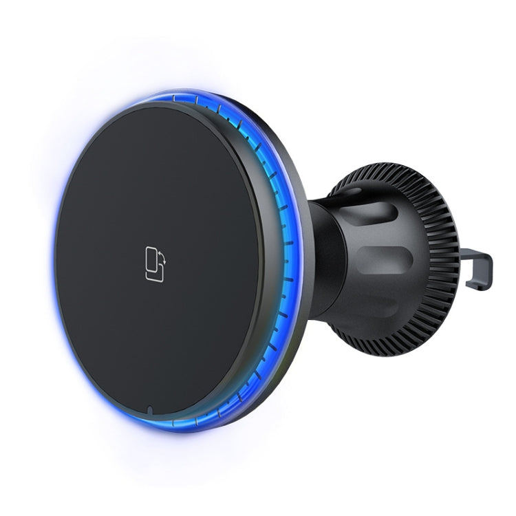 Car Magnetic Wireless Charging Cell Phone Holder With Ambient Light, Style: Blue Light - Wireless Charger Holders by buy2fix | Online Shopping UK | buy2fix