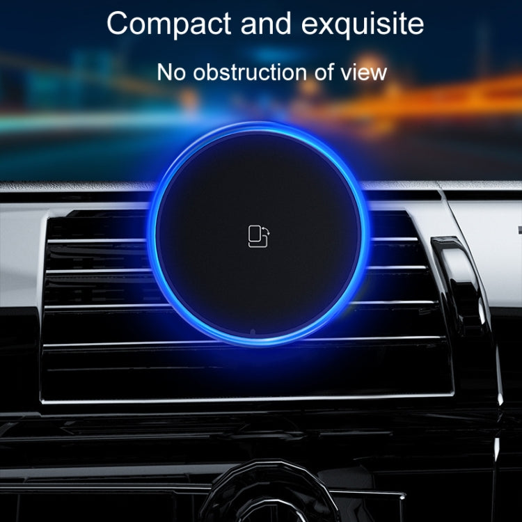 Car Magnetic Wireless Charging Cell Phone Holder With Ambient Light, Style: Blue Light - Wireless Charger Holders by buy2fix | Online Shopping UK | buy2fix