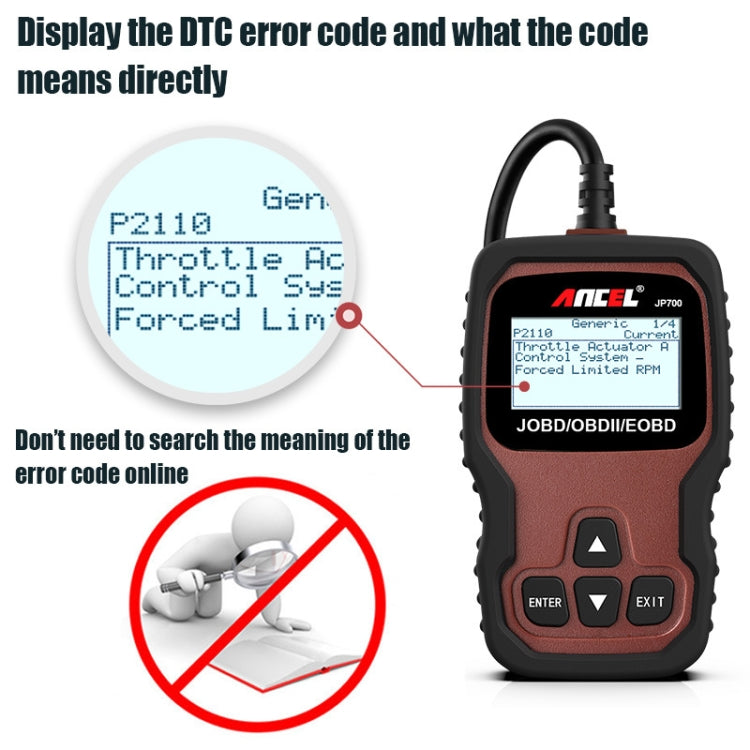 Ancel JOBD+EOBD/OBD-II Car Error Code Diagnostic scanner - Electronic Test by Ancel | Online Shopping UK | buy2fix