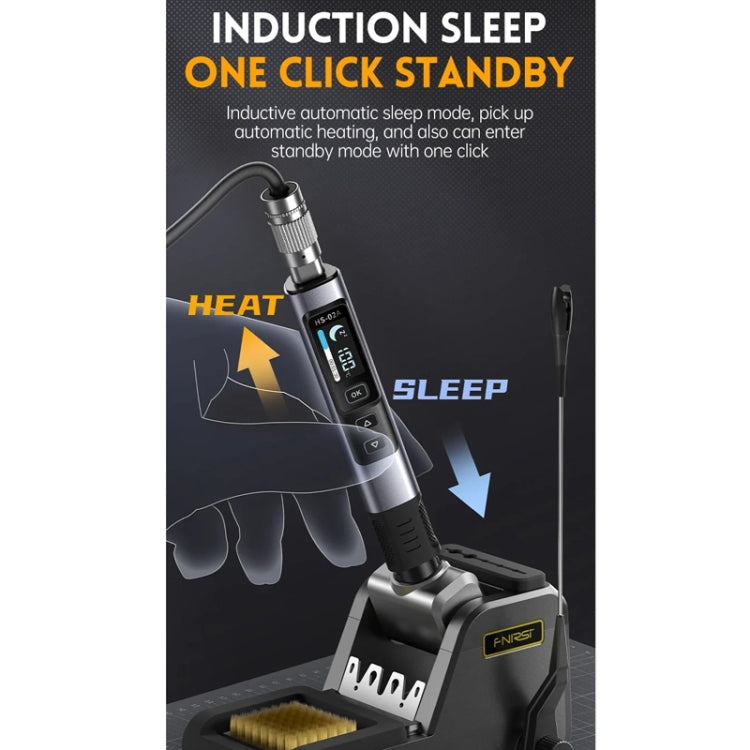 FNIRSI Portable Constant Temperature Soldering Iron Set, Model: HS-02A Upgrade 6 Head+C2C Line+90W US Plug - Soldering Iron Set by FNIRSI | Online Shopping UK | buy2fix