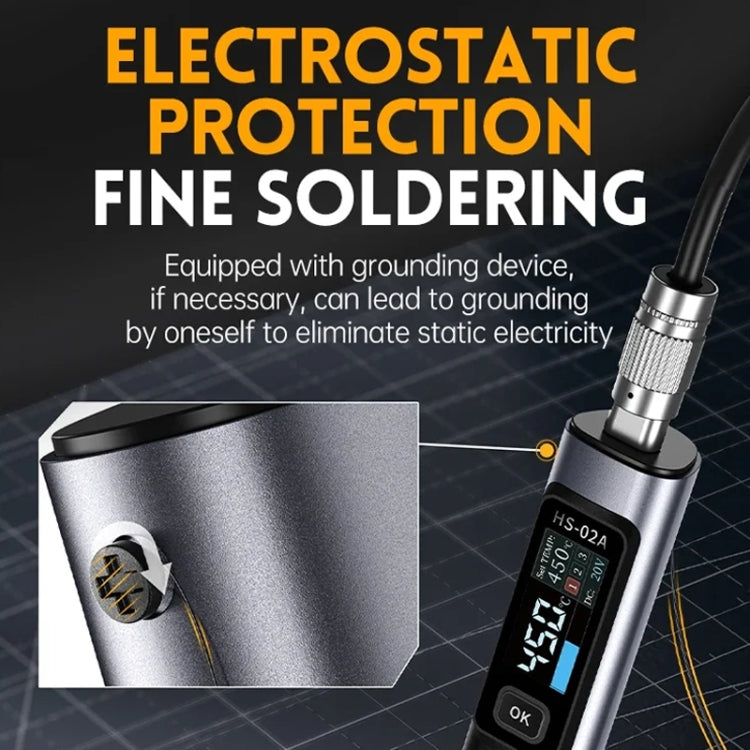 FNIRSI Portable Constant Temperature Soldering Iron Set, Model: HS-02A Upgrade B+C2C Line+100W US Plug+EU Adapter - Soldering Iron Set by FNIRSI | Online Shopping UK | buy2fix