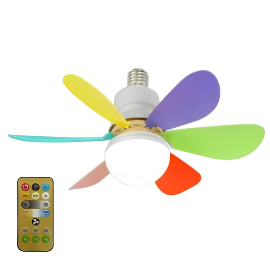 Home Small Fan Light E27 Snail Mouth Suspension Fan Lamp, Size: 520x185mm 40W Multi-color(Remote Control Without Base) - Electric Fans by buy2fix | Online Shopping UK | buy2fix