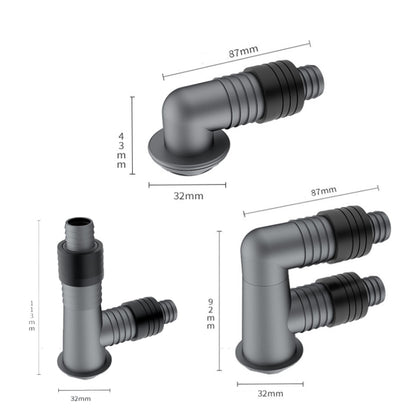 All-Copper Washing Machine Floor Drain Connector Hardware Pipe Accessories, Spec: Straight Gray - Washing Machines & Accessories by buy2fix | Online Shopping UK | buy2fix