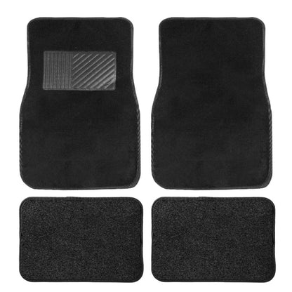 4pcs /Set Universal Car Foot Mats PVC Flocking Pads(Black) - Floor Mats by buy2fix | Online Shopping UK | buy2fix