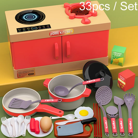 33pcs / Set Children Simulation Kitchen Cooking Toys Pretend Play Educational Toys Set - Pretend Play Toys by buy2fix | Online Shopping UK | buy2fix