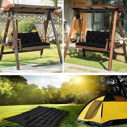 Outdoor Home Patio Soft Waterproof Sunscreen Bench Chair Cushion, Size: 150x100x10cm(Black) - Cushions & Pillows by buy2fix | Online Shopping UK | buy2fix