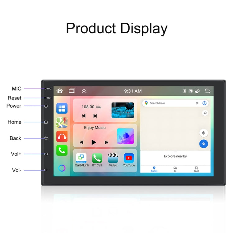 9inch Android 13.0 Dual Butt Universal Wireless Carplay Car Navigation Center Control All-In-One Monitor(Standard+AHD Camera) - Car MP3 & MP4 & MP5 by buy2fix | Online Shopping UK | buy2fix