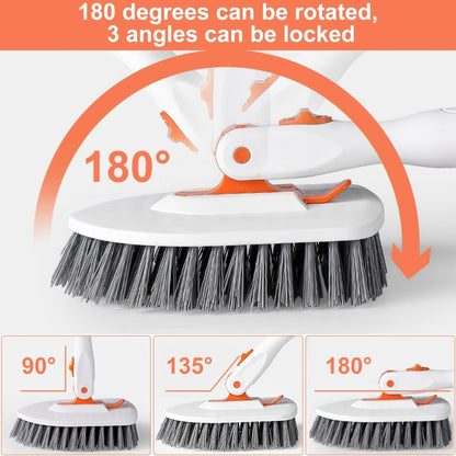 Shower Cleaning Brush With 52 Inch Adjustable Handle Tub Tile Scrubber Brush, Spec: Set 3 - Sponges, Cloths & Brushes by buy2fix | Online Shopping UK | buy2fix