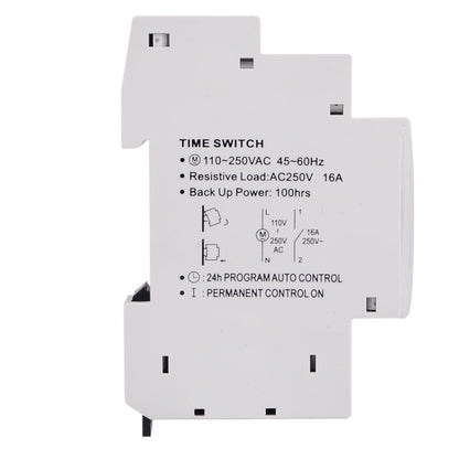 SINOTIMER  TM610C 110-250V 16A Quartz Mechanical Timer 24 Hours Programmable Din Rail Relay - Switch by SINOTIMER | Online Shopping UK | buy2fix