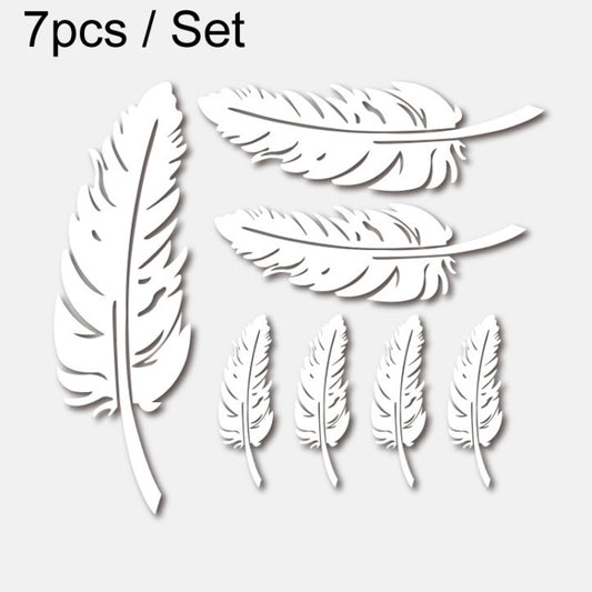 7pcs / Set Car Feather Scratch Decal 3D Reflective Bumper Stickers(Silver White) - Decorative Sticker by buy2fix | Online Shopping UK | buy2fix