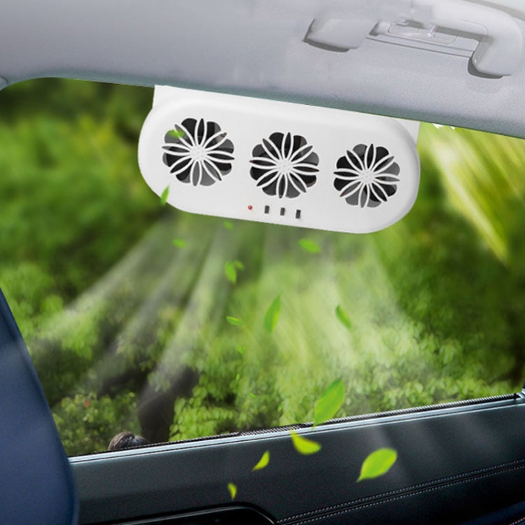 USB Plug-In Car Window Exhaust Fan Car Air Circulation Cooling Ventilation Fan, Color: Solar White - Heating & Fans by buy2fix | Online Shopping UK | buy2fix