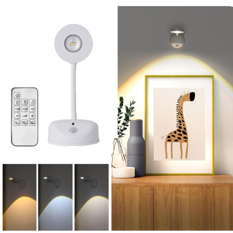 Rechargeable LED Motion Sensor Wireless Spotlight With Remote Control 1200mAH White - Sensor LED Lights by buy2fix | Online Shopping UK | buy2fix