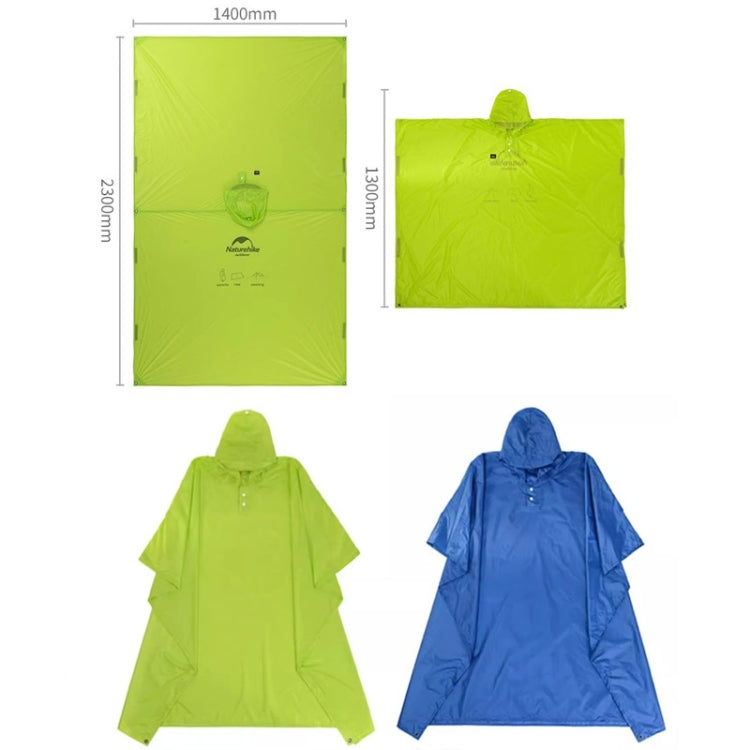 Naturehike 210T Plaid Outdoor Rain Poncho 3 In 1 Canopy Riding Travel Portable Backpacking Raincoat(Green) - Raincoats by Naturehike | Online Shopping UK | buy2fix