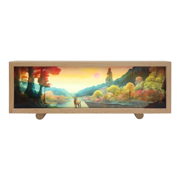 3 Color Light Touch Control Wooden Acrylic Atmosphere Lightbox Decoration Painting Night Light(Beech) - Night Lights by buy2fix | Online Shopping UK | buy2fix