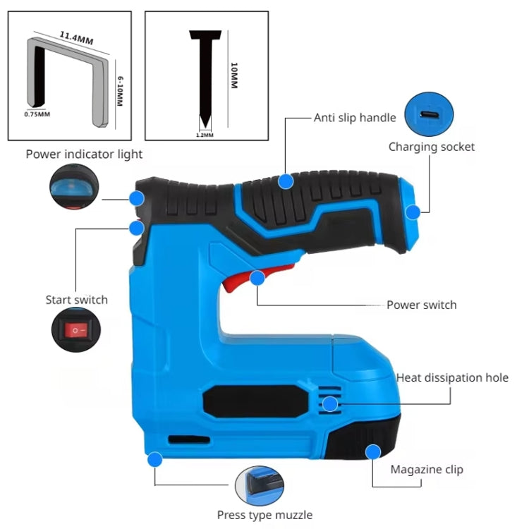 MOYI Home Portable Wireless Electric Nail Woodworking Tools(Blue) - Others by MOYI | Online Shopping UK | buy2fix